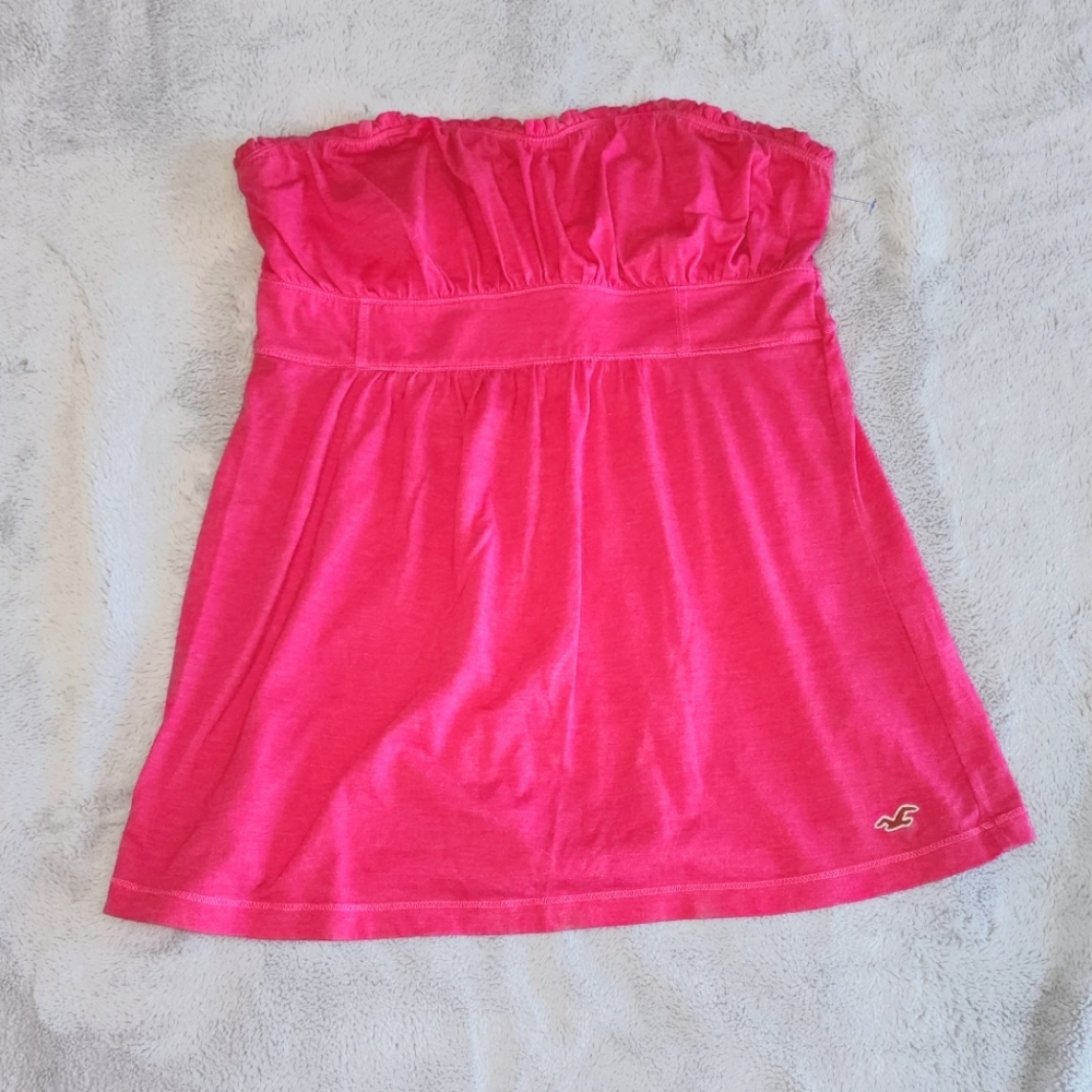 Women's EUC Hollister Sz L, Strapless Hot PINK, Fun/Cute Top Shirt